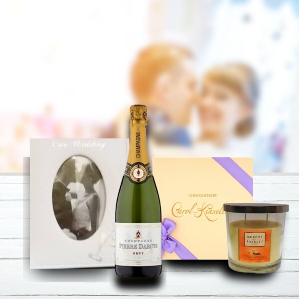 white wedding gift hamper