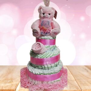 Baby girl nappy cake