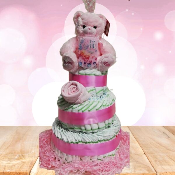 Baby girl nappy cake
